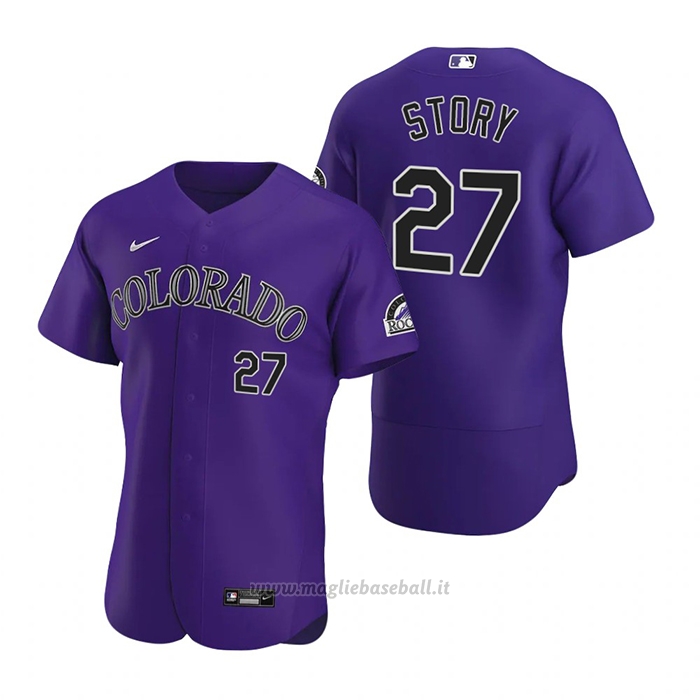 Maglia Baseball Uomo Colorado Rockies Trevor Story Autentico 2020 Alternato Viola